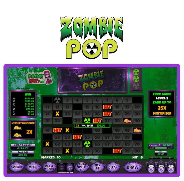 Zombie Pop Keno screen shot